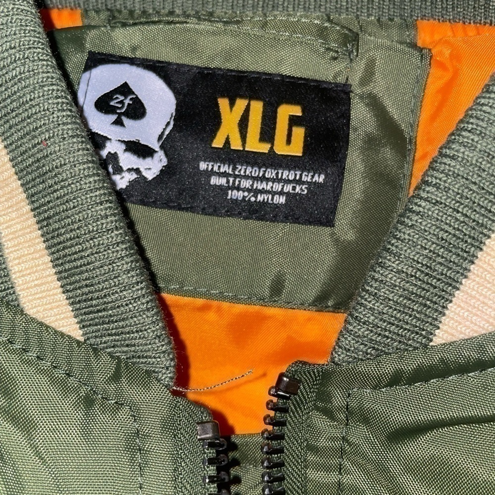 New zero foxtrot gear bomber jacket without tags Large L pit to put 25 t-b 28 - Picture 3 of 12